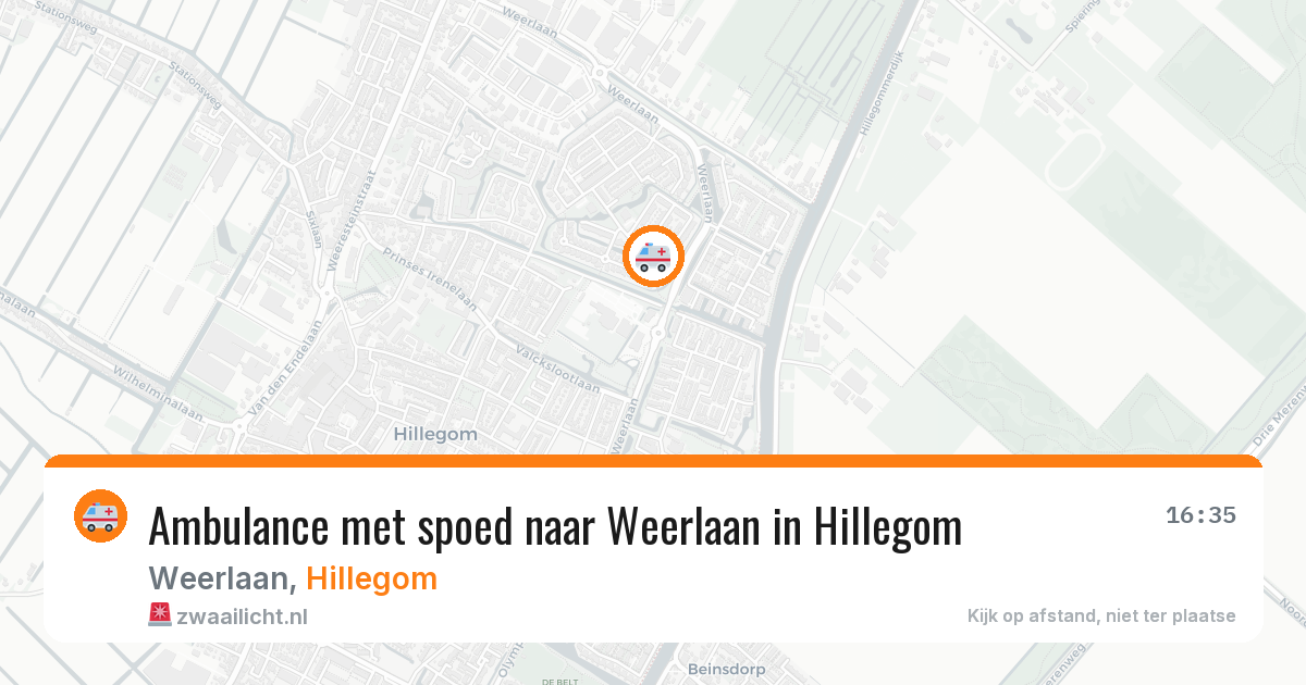 Ambulance met spoed naar Weerlaan in Hillegom — 23 mrt 2026