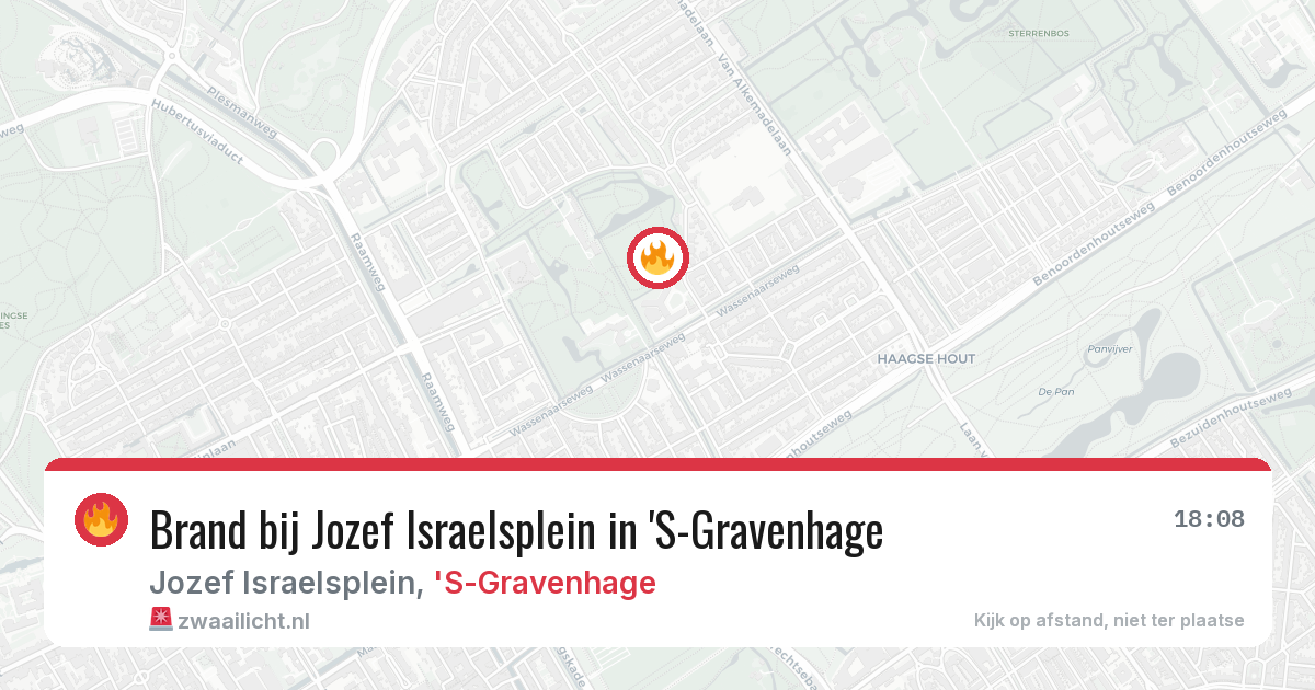 Brand bij Jozef Israelsplein in 'S-Gravenhage — 14 jun 2026