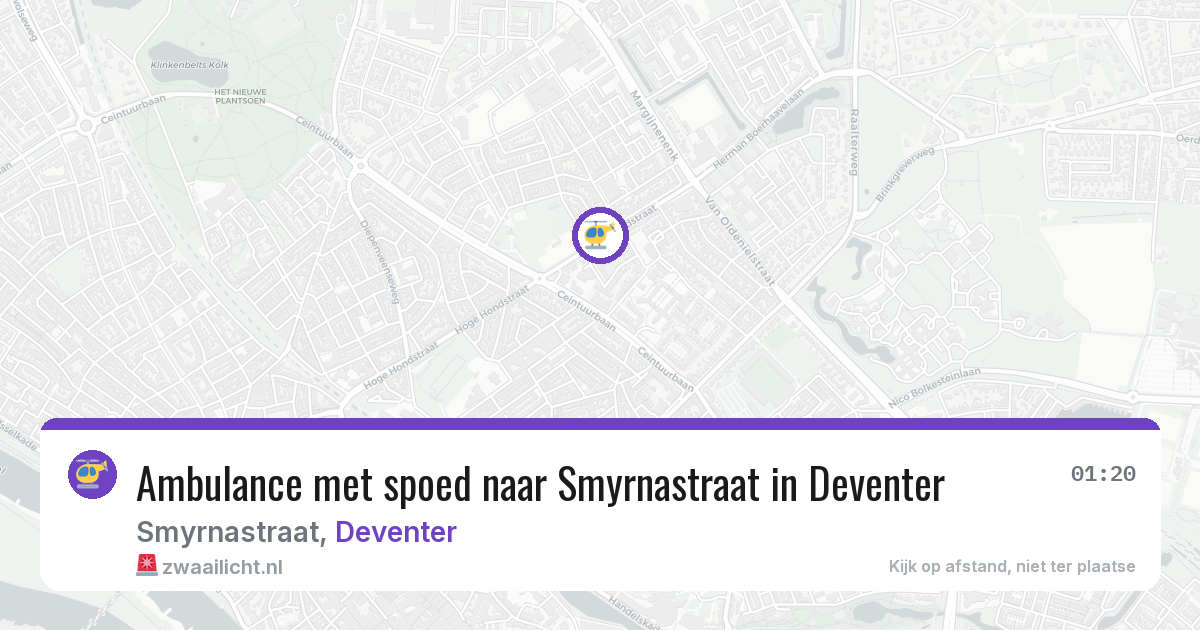 Ambulance met spoed naar Smyrnastraat in Deventer — 21 jun 2026