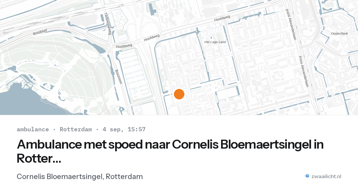 Ambulance met spoed naar Cornelis Bloemaertsingel in Rotterdam — 4 sep 2026