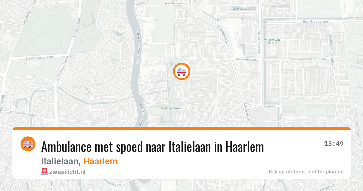 Ambulance met spoed naar Italielaan in Haarlem — 25 jun 2026