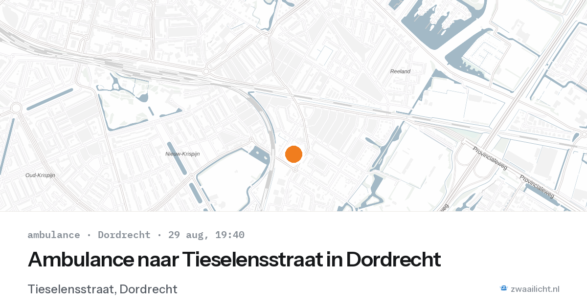 Ambulance naar Tieselensstraat in Dordrecht — 29 aug 2026