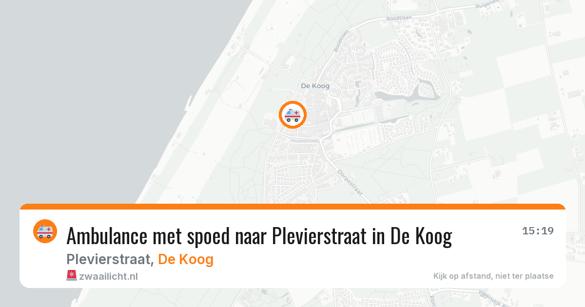 Ambulance met spoed naar Plevierstraat in De Koog — 16 apr 2026