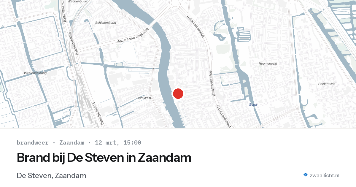 Brand bij De Steven in Zaandam — 12 mrt 2026