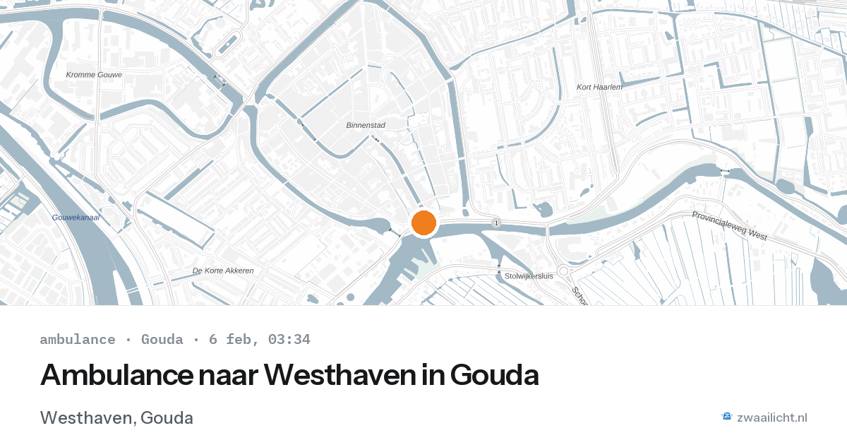Ambulance naar Westhaven in Gouda — 6 feb 2026