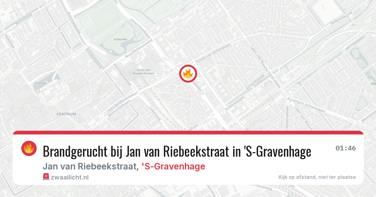 Brandgerucht bij Jan van Riebeekstraat in 'S-Gravenhage — 29 mei 2026