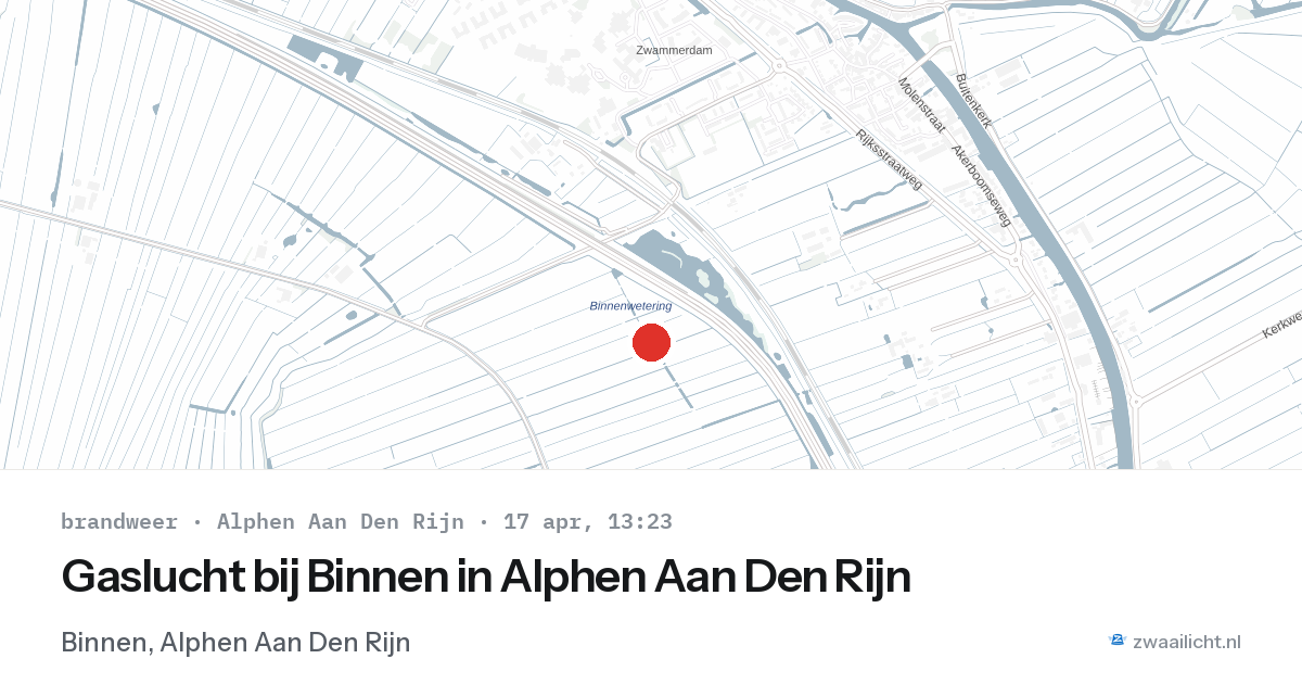 Gaslucht bij Binnen in Alphen Aan Den Rijn — 17 apr 2026