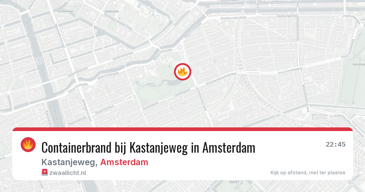 Containerbrand bij Kastanjeweg in Amsterdam — 13 jun 2026