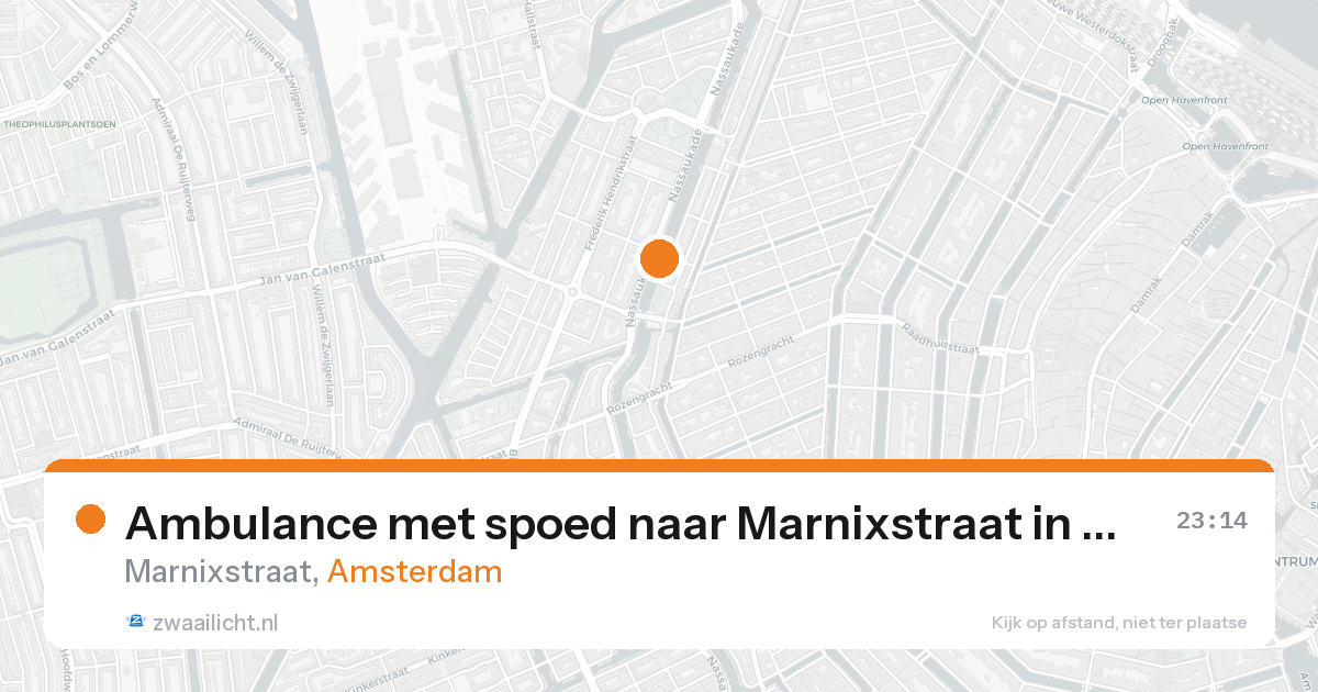 Ambulance met spoed naar Marnixstraat in Amsterdam — 21 aug 2026