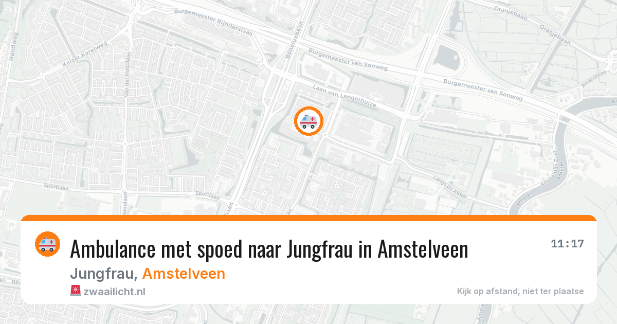 Ambulance met spoed naar Jungfrau in Amstelveen — 26 apr 2026