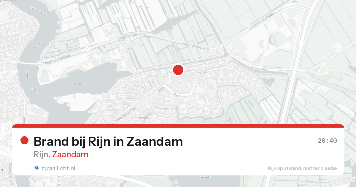 Brand bij Rijn in Zaandam — 16 aug 2026