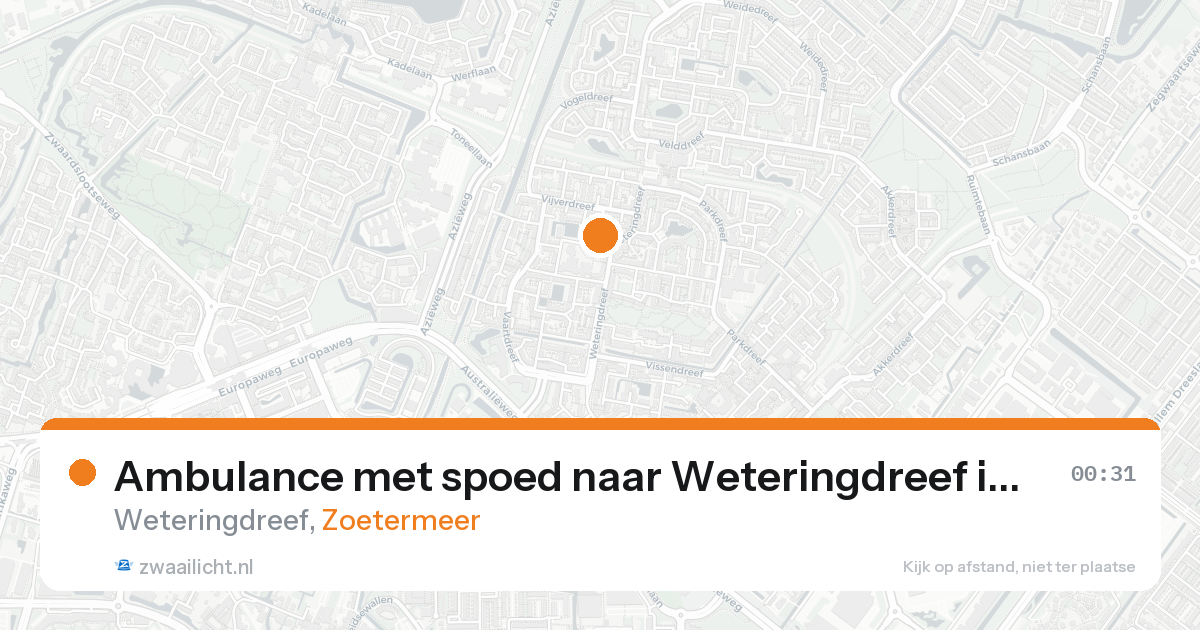 Ambulance met spoed naar Weteringdreef in Zoetermeer — 15 aug 2026
