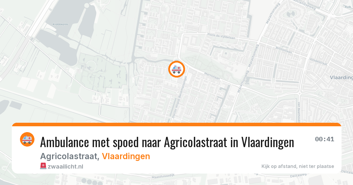 Ambulance met spoed naar Agricolastraat in Vlaardingen — 6 aug 2026