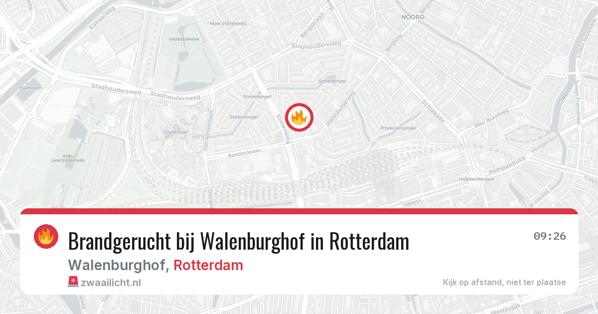 Brandgerucht bij Walenburghof in Rotterdam — 5 jul 2026