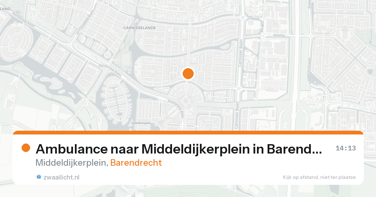 Ambulance naar Middeldijkerplein in Barendrecht — 16 aug 2026