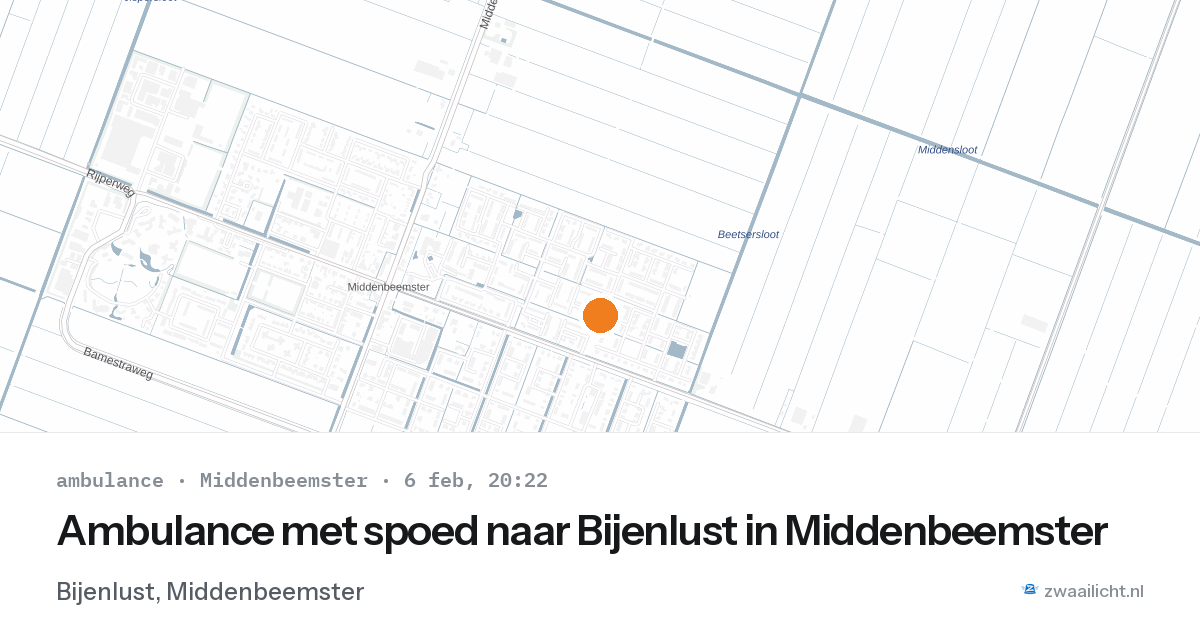 Ambulance met spoed naar Bijenlust in Middenbeemster — 6 feb 2026