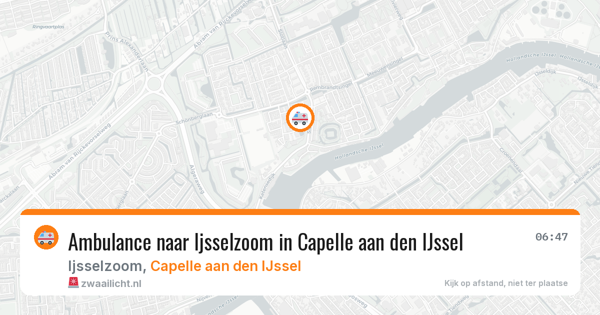 Ambulance naar Ijsselzoom in Capelle aan den IJssel — 26 jun 2026
