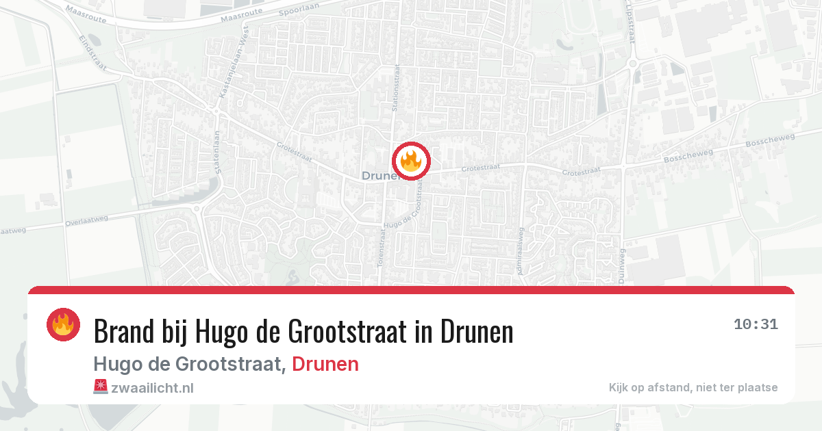 Brand bij Hugo de Grootstraat in Drunen — 5 aug 2026