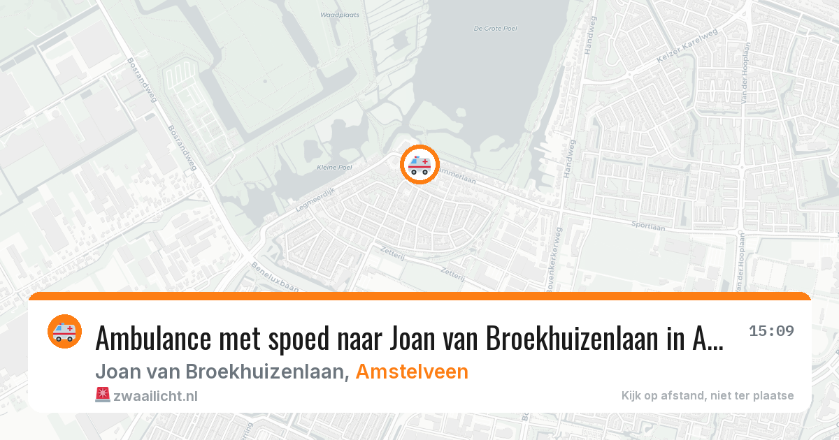 Ambulance met spoed naar Joan van Broekhuizenlaan in Amstelveen — 22 jun 2026