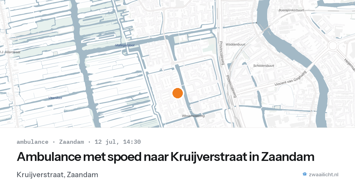 Ambulance met spoed naar Kruijverstraat in Zaandam — 12 jul 2026