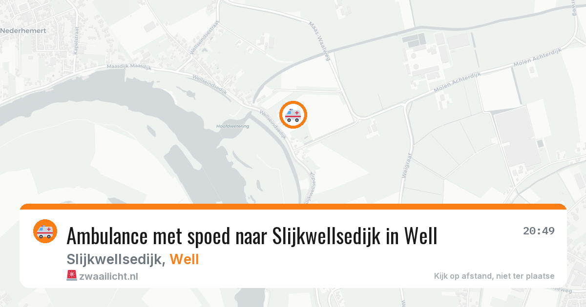 Ambulance met spoed naar Slijkwellsedijk in Well — 3 mrt 2026