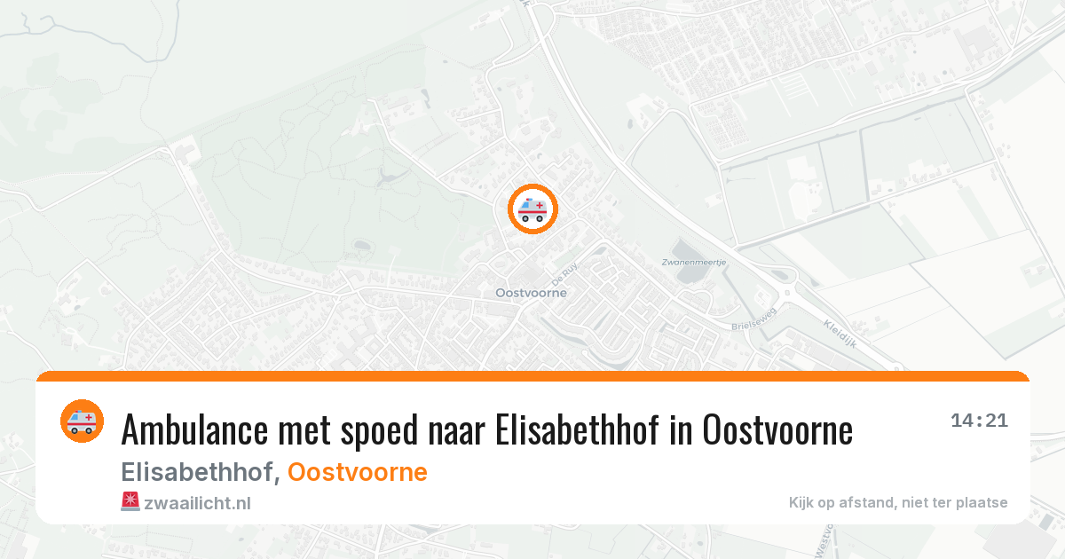 Ambulance met spoed naar Elisabethhof in Oostvoorne — 13 aug 2026