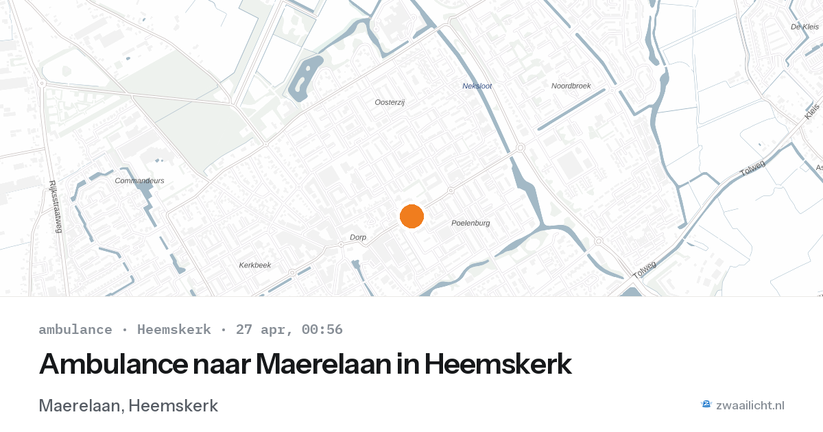 Ambulance naar Maerelaan in Heemskerk — 26 apr 2026