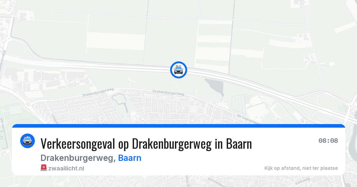 Verkeersongeval op Drakenburgerweg in Baarn — 30 mrt 2026