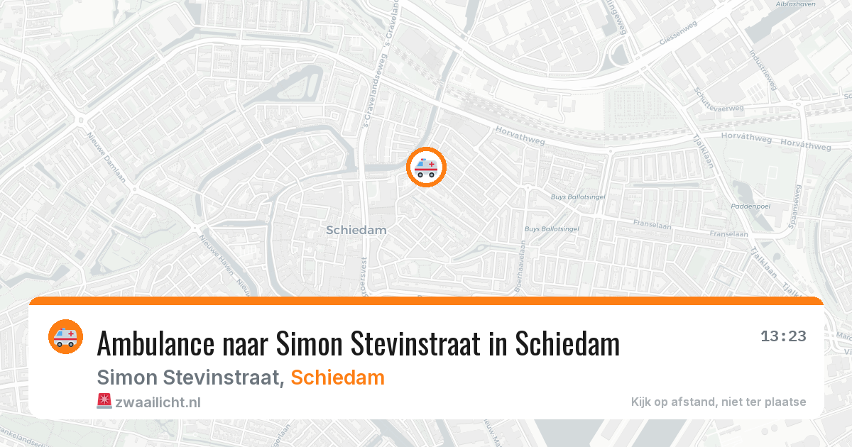 Ambulance naar Simon Stevinstraat in Schiedam — 23 mei 2026