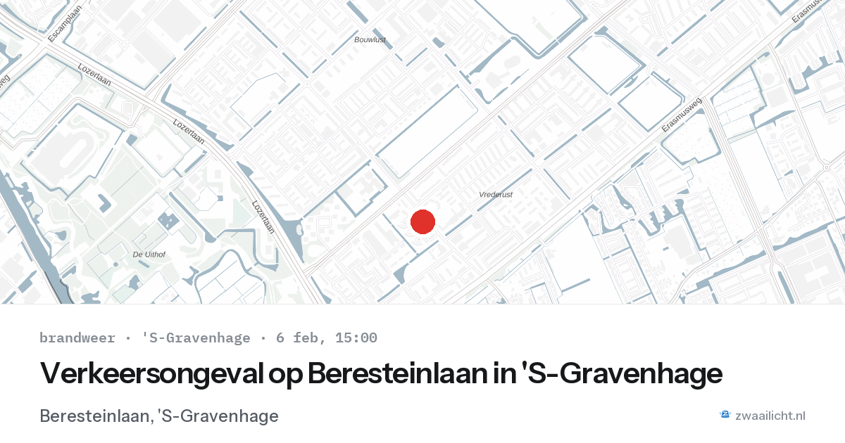 Verkeersongeval op Beresteinlaan in 'S-Gravenhage — 6 feb 2026