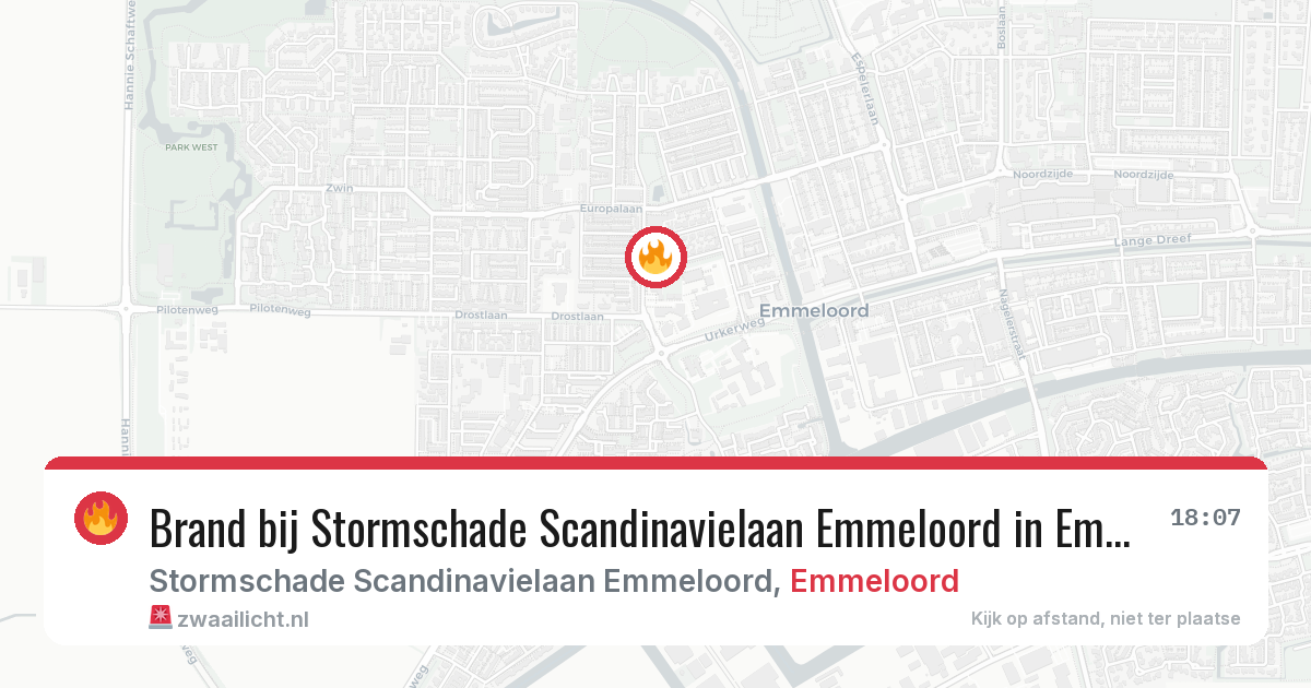 Brand bij Stormschade Scandinavielaan Emmeloord in Emmeloord — 20 jun 2026