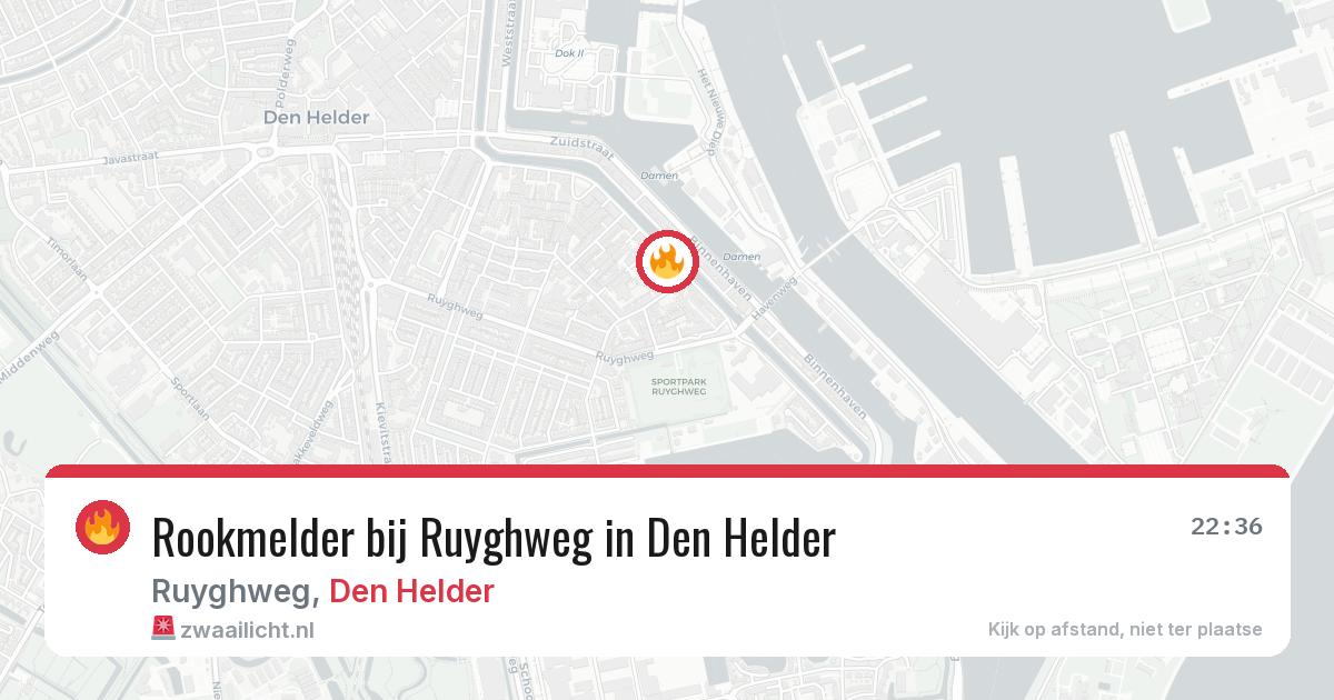 Rookmelder bij Ruyghweg in Den Helder — 29 jul 2026