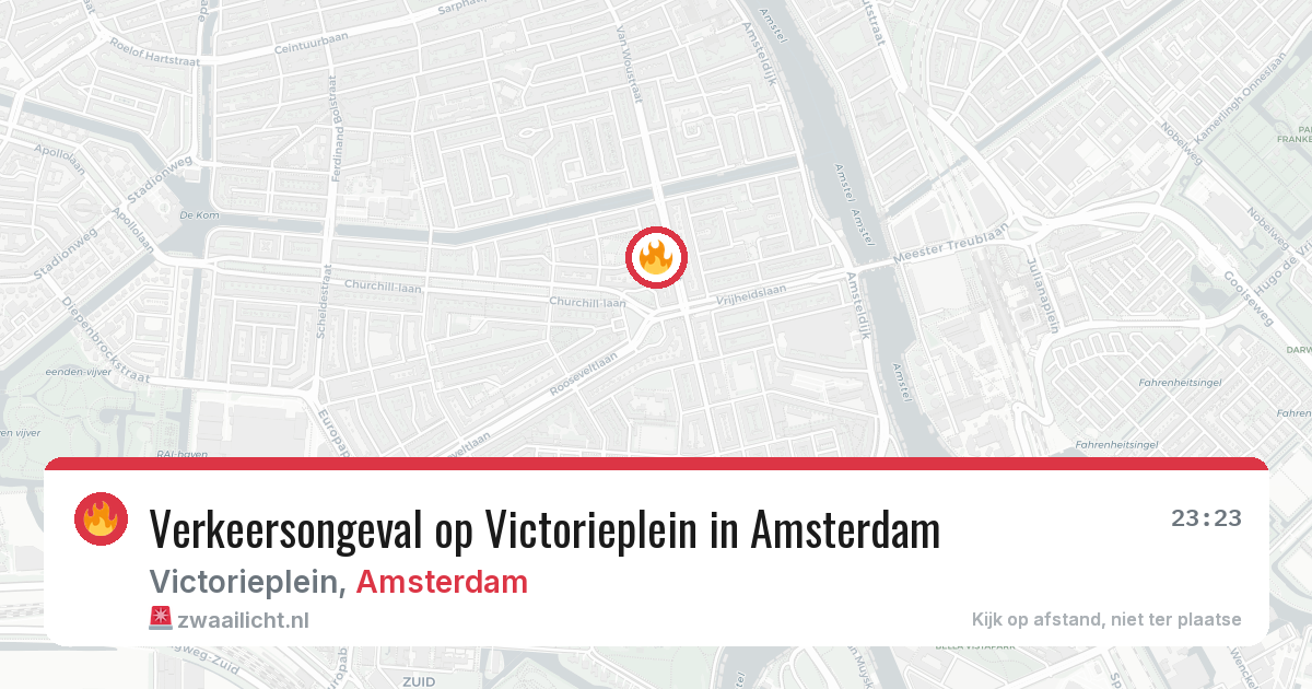 Verkeersongeval op Victorieplein in Amsterdam — 22 mrt 2026