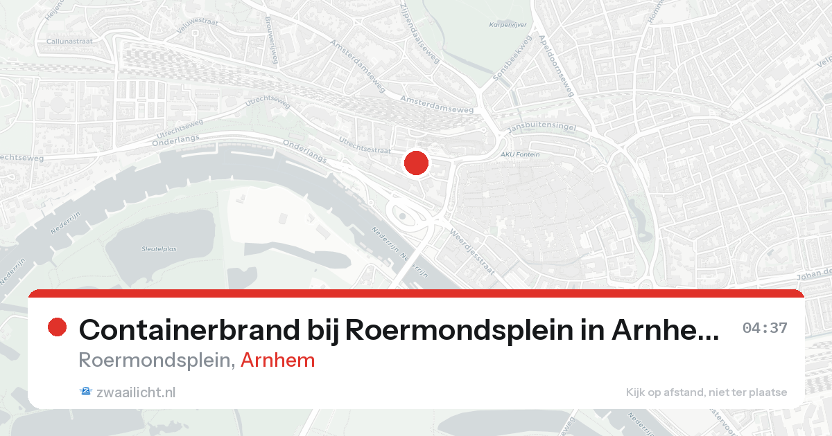 Containerbrand bij Roermondsplein in Arnhem — 17 aug 2026