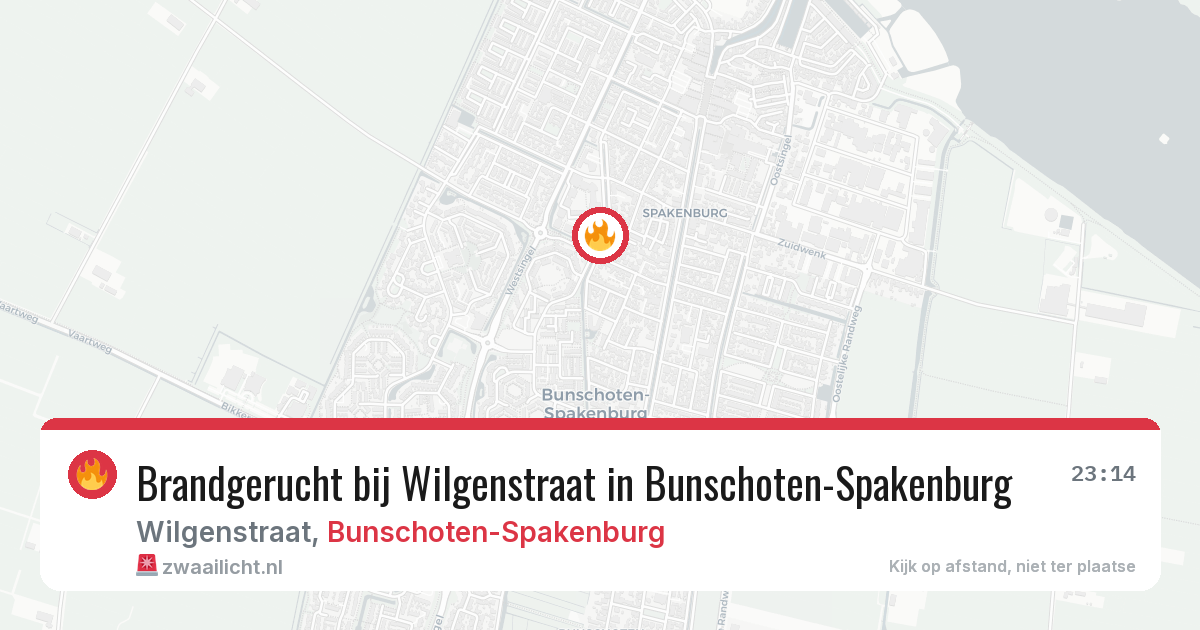 Brandgerucht bij Wilgenstraat in Bunschoten-Spakenburg — 27 jul 2026