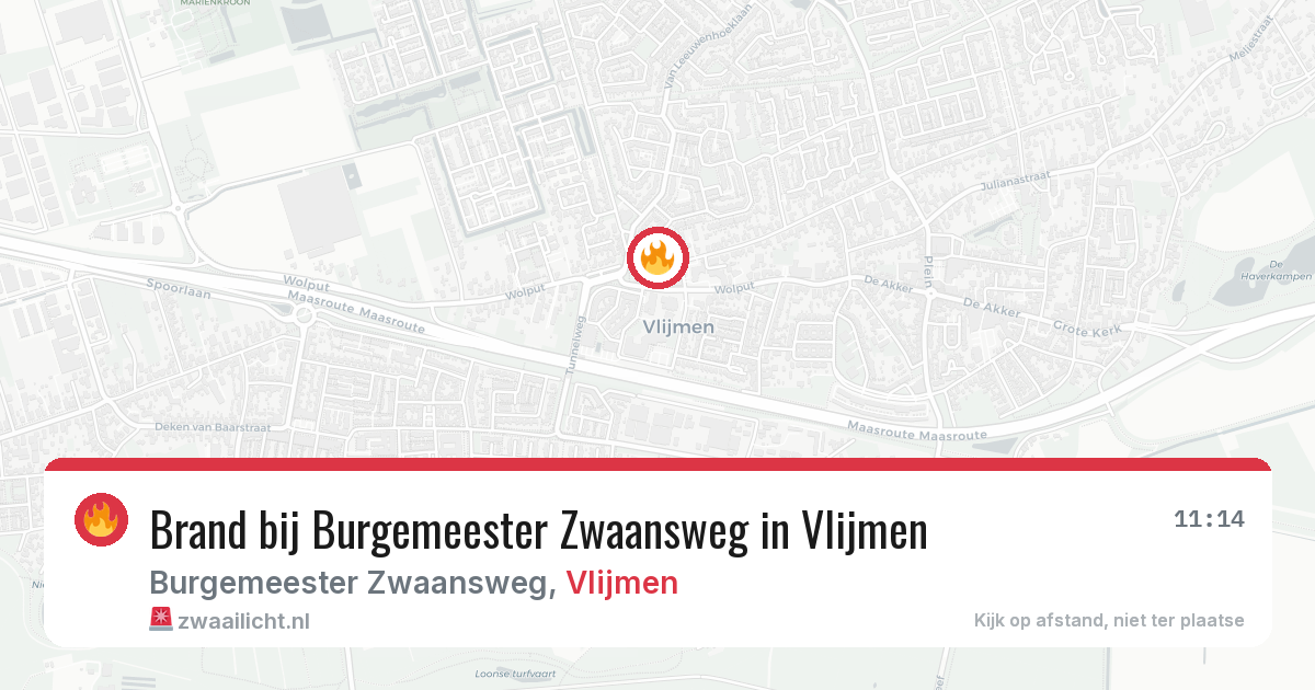 Brand bij Burgemeester Zwaansweg in Vlijmen — 8 jul 2026