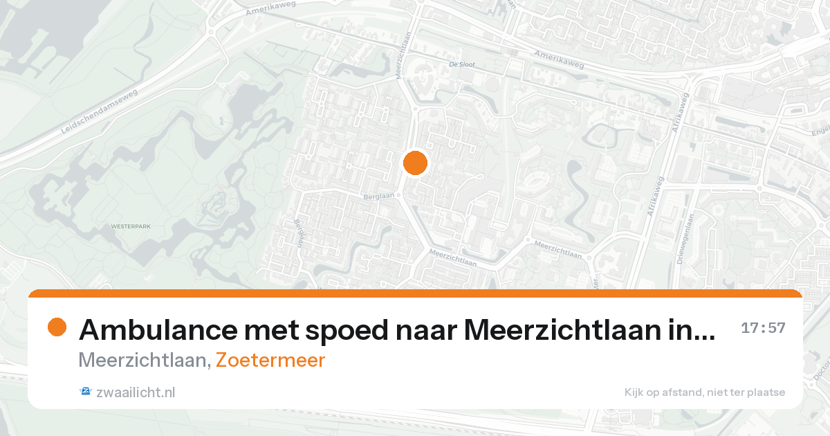 Ambulance met spoed naar Meerzichtlaan in Zoetermeer — 15 aug 2026