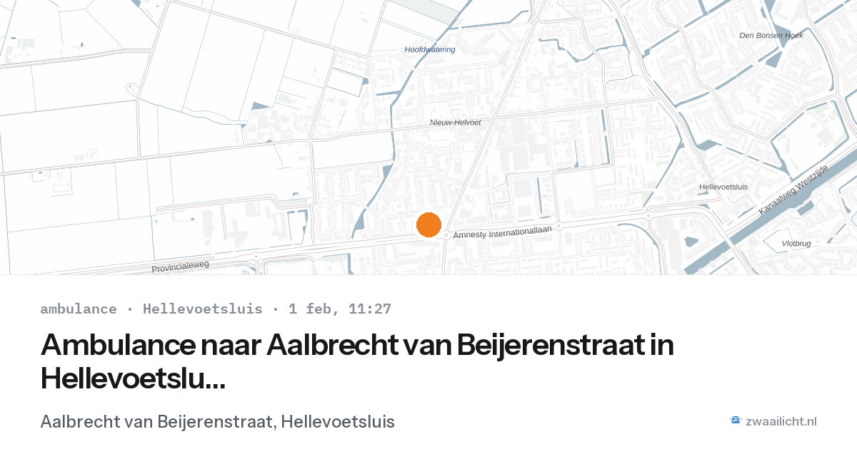 Ambulance naar Aalbrecht van Beijerenstraat in Hellevoetsluis — 1 feb 2026