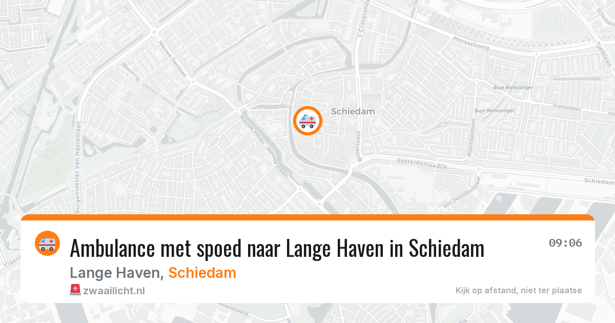 Ambulance met spoed naar Lange Haven in Schiedam — 15 mei 2026