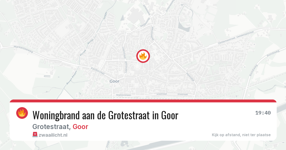 Woningbrand aan de Grotestraat in Goor — 29 jun 2026