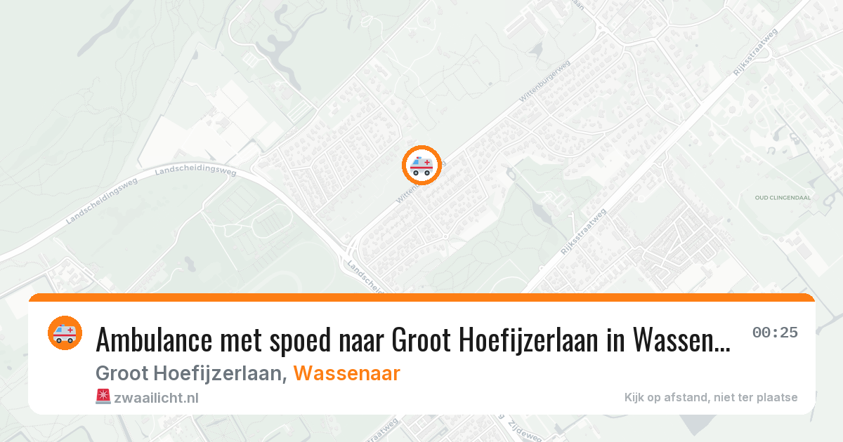 Ambulance met spoed naar Groot Hoefijzerlaan in Wassenaar — 13 jun 2026