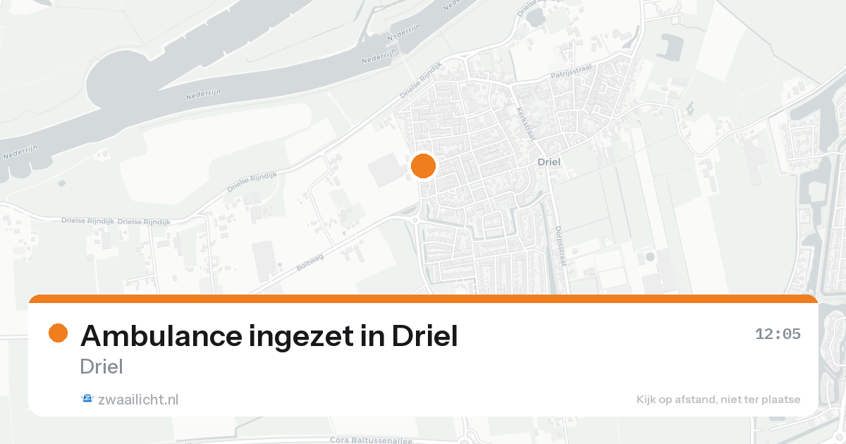Ambulance ingezet in Driel — 20 aug 2026