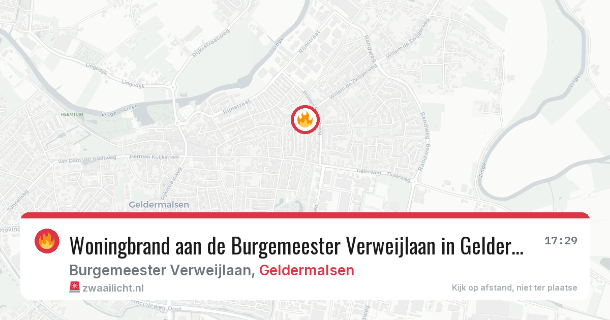 Woningbrand aan de Burgemeester Verweijlaan in Geldermalsen — 1 jun 2026
