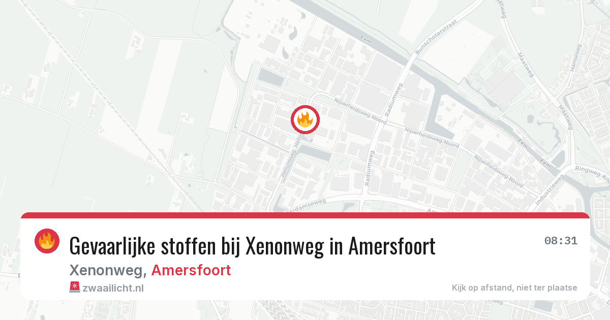 Gevaarlijke stoffen bij Xenonweg in Amersfoort — 8 jun 2026