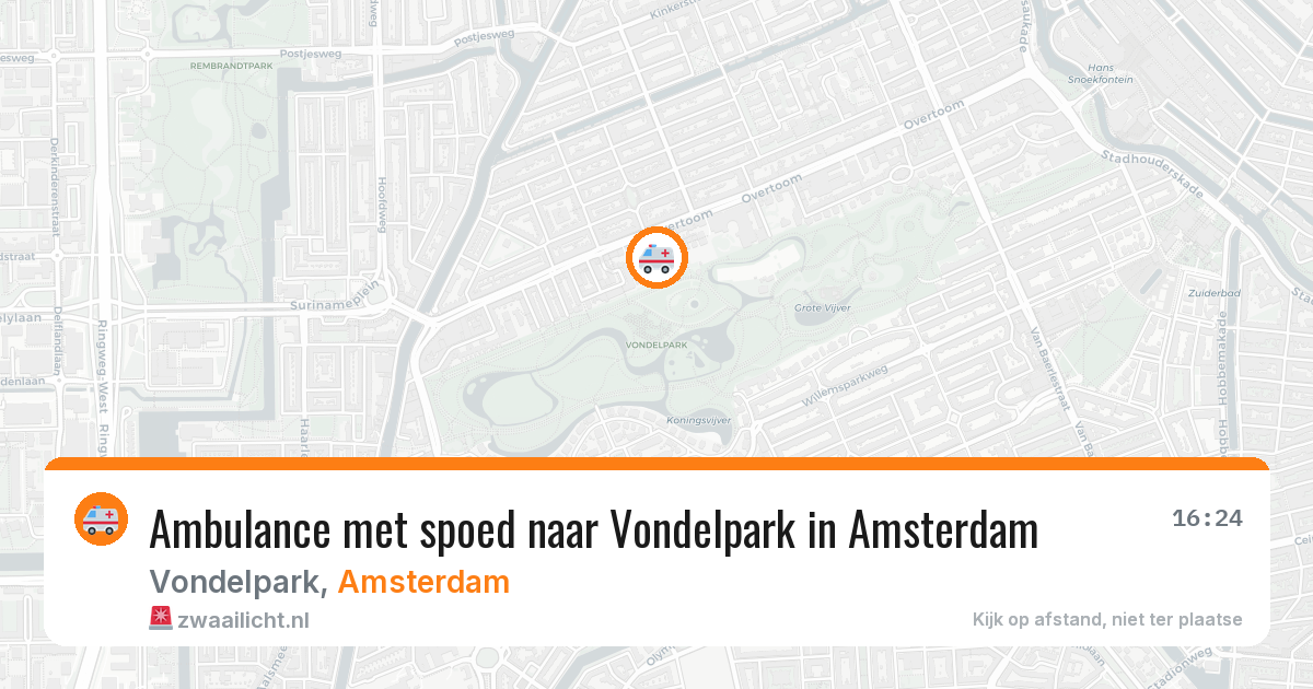 Ambulance met spoed naar Vondelpark in Amsterdam — 17 mei 2026