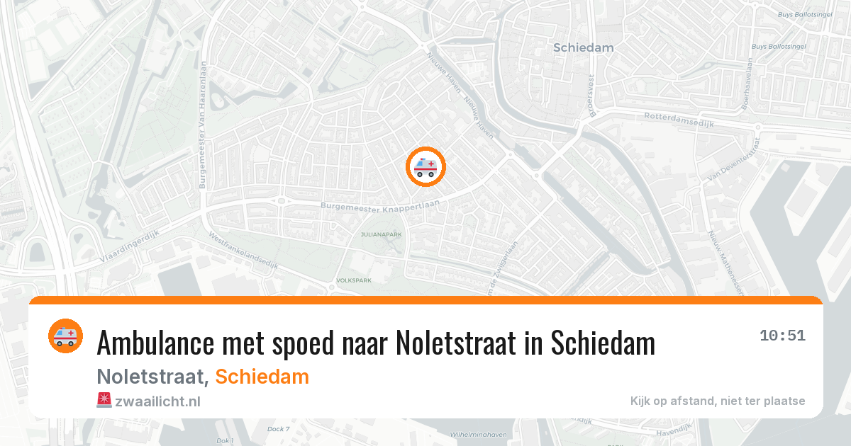 Ambulance met spoed naar Noletstraat in Schiedam — 25 jun 2026