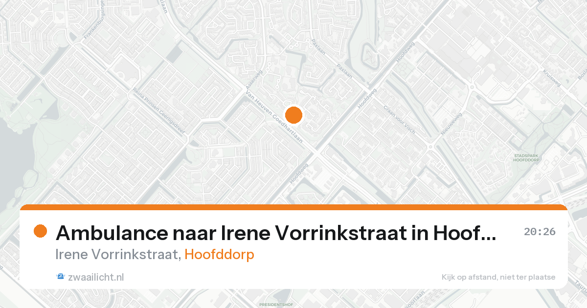 Ambulance naar Irene Vorrinkstraat in Hoofddorp — 25 aug 2026