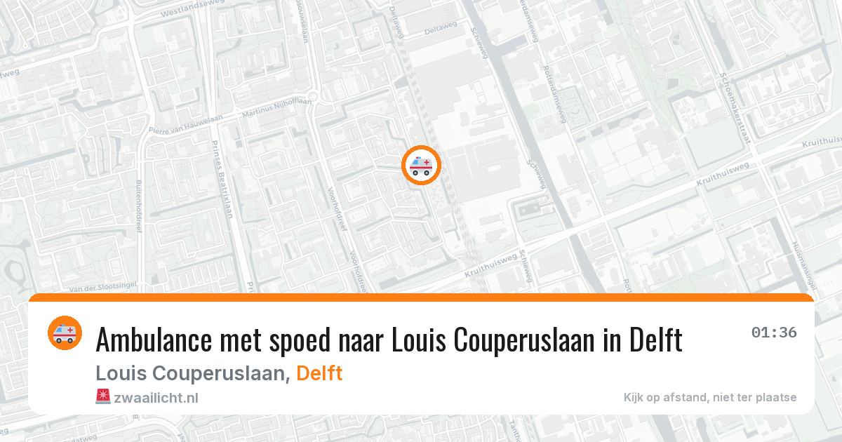 Ambulance met spoed naar Louis Couperuslaan in Delft — 18 apr 2026