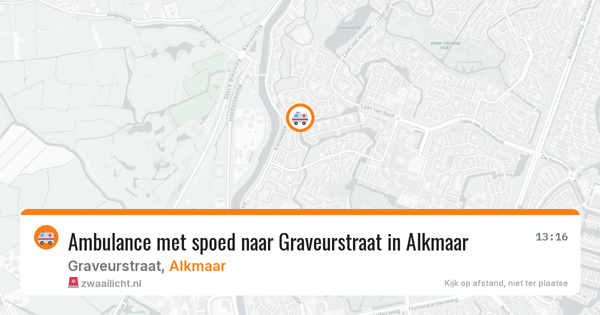 Ambulance met spoed naar Graveurstraat in Alkmaar — 13 mei 2026