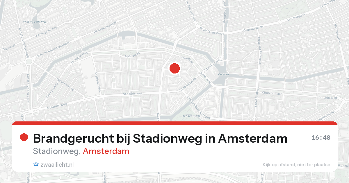 Brandgerucht bij Stadionweg in Amsterdam — 13 jun 2026